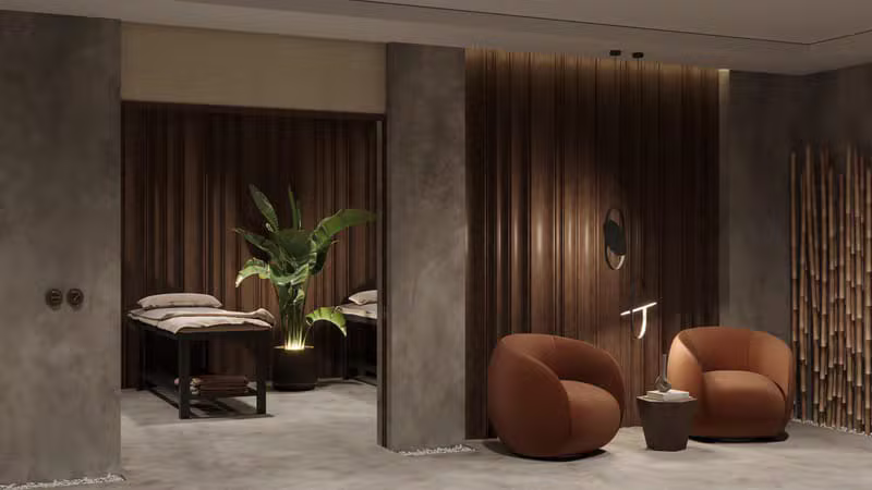 Clean and calm atmosphere inside the wellness spa
