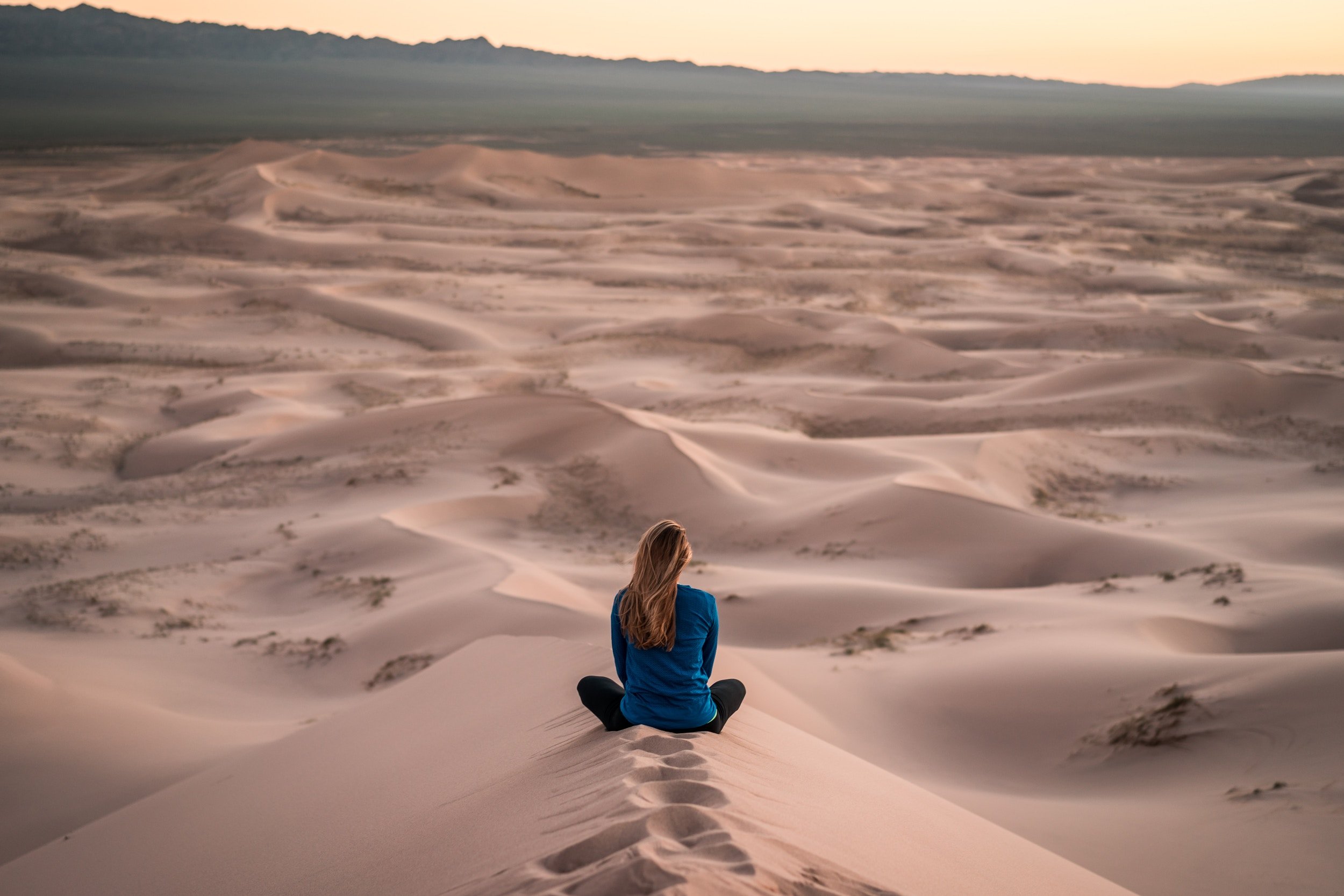 in the desert alone
