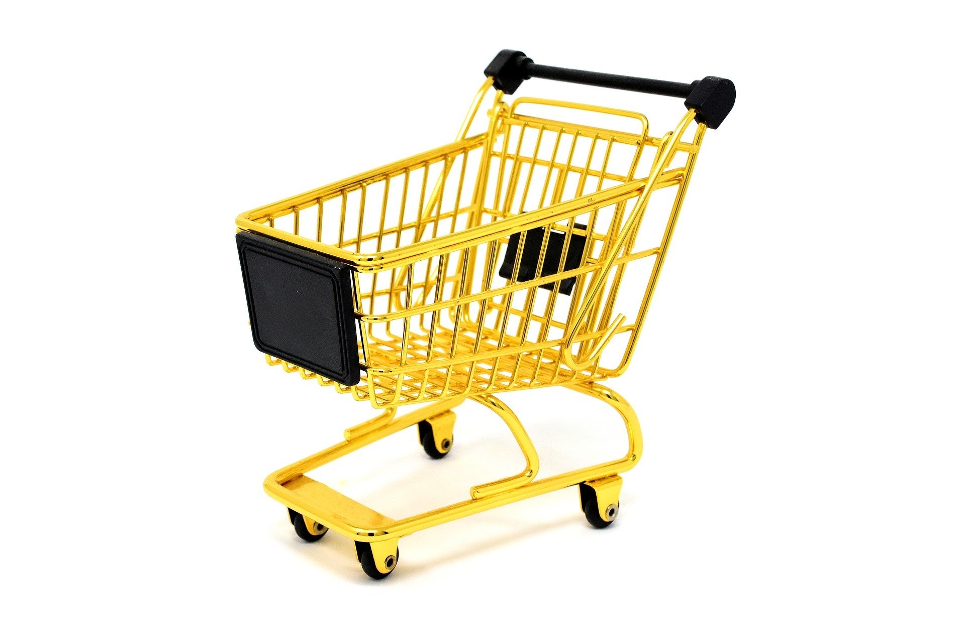 gold plated shopping cart