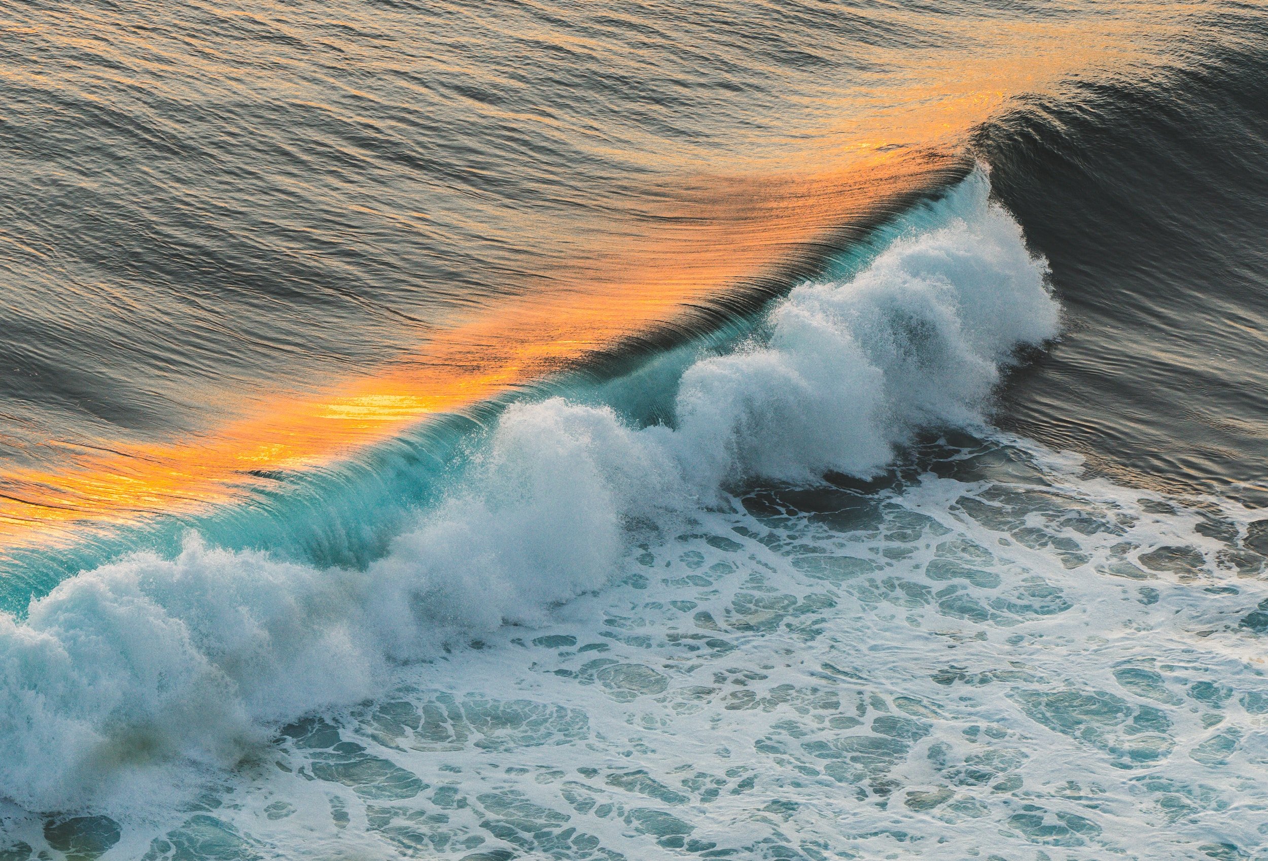 A crashing ocean wave.