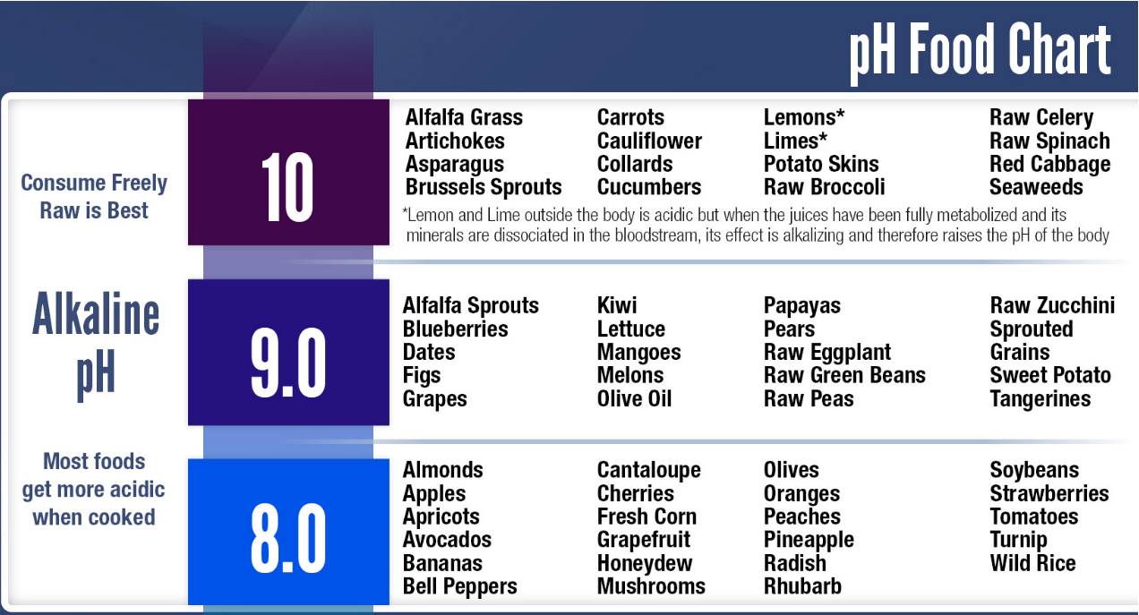 pH Alkaline food chart