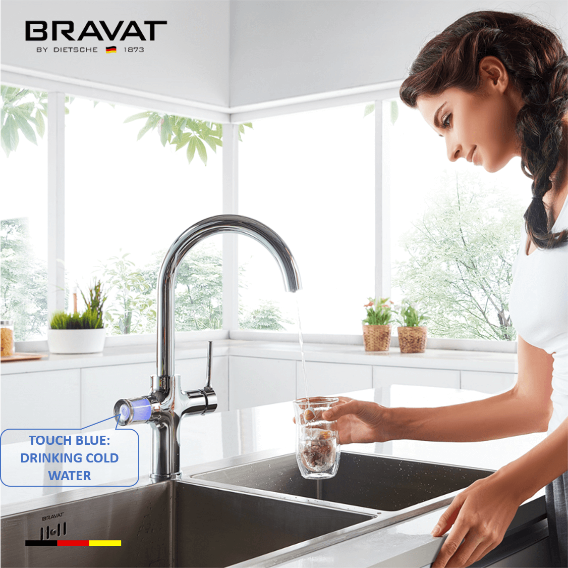 Bravat Equatre: Touch Blue for cold filtered drinking water