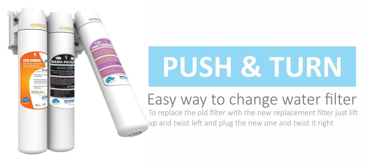 Push & Turn - Easy to replace filters