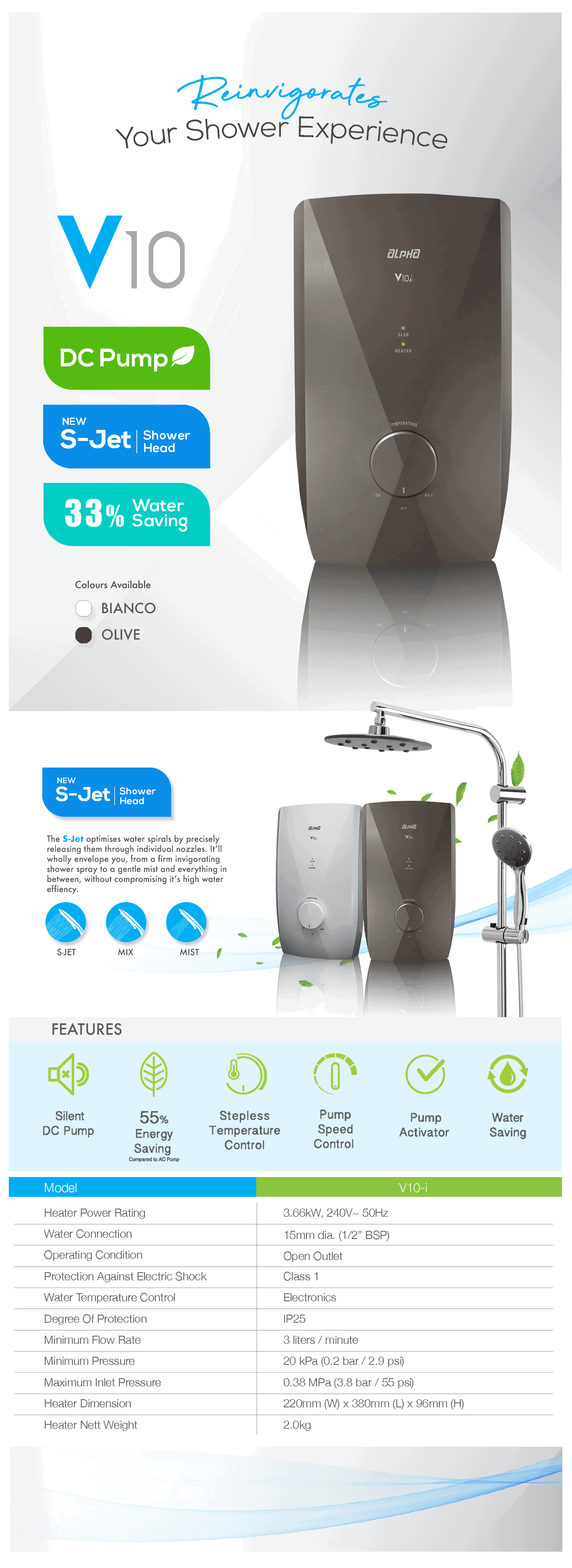 Walkaline India V10i Shower Water Heater - Brochure