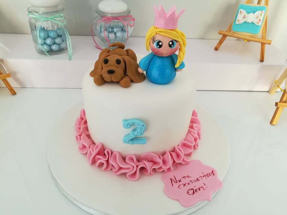 παιδική τούρτα γενεθλίων από ζαχαρόπαστα πριγκιπισσα little princess and pappy, Ζαχαροπλαστειο καλαματα madame charlotte, τουρτες παιδικες γενεθλιων madamecharlotte.gr birthday cakes kalamata