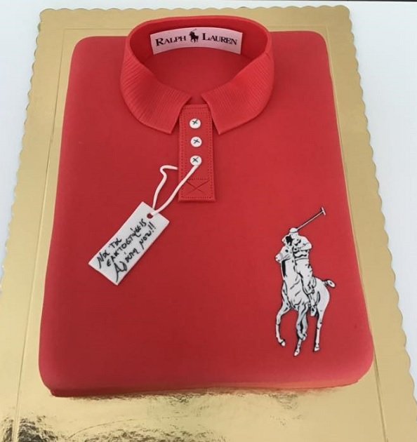 τούρτα από ζαχαρόπαστα μπλουζα t-shirt ρούχο Polo Ralph Lauren,   Ζαχαροπλαστείο καλαμάτα madame charlotte, τούρτες γεννεθλίων γάμου βάπτησης παιδικές θεματικές birthday theme party cake 2d 3d confectionery patisserie kalamata