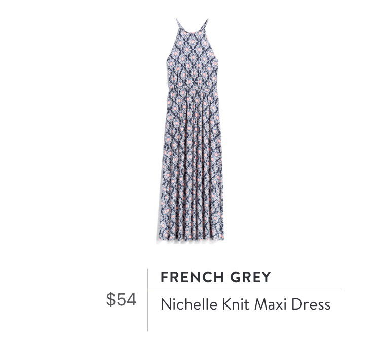 French grey nichelle store knit maxi dress