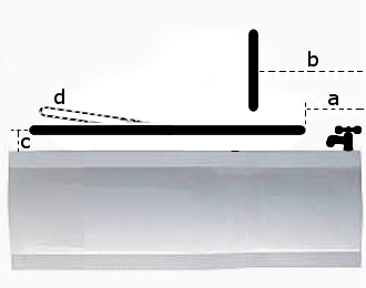 Image of a horizontal wall-fixed grab rail installation guide