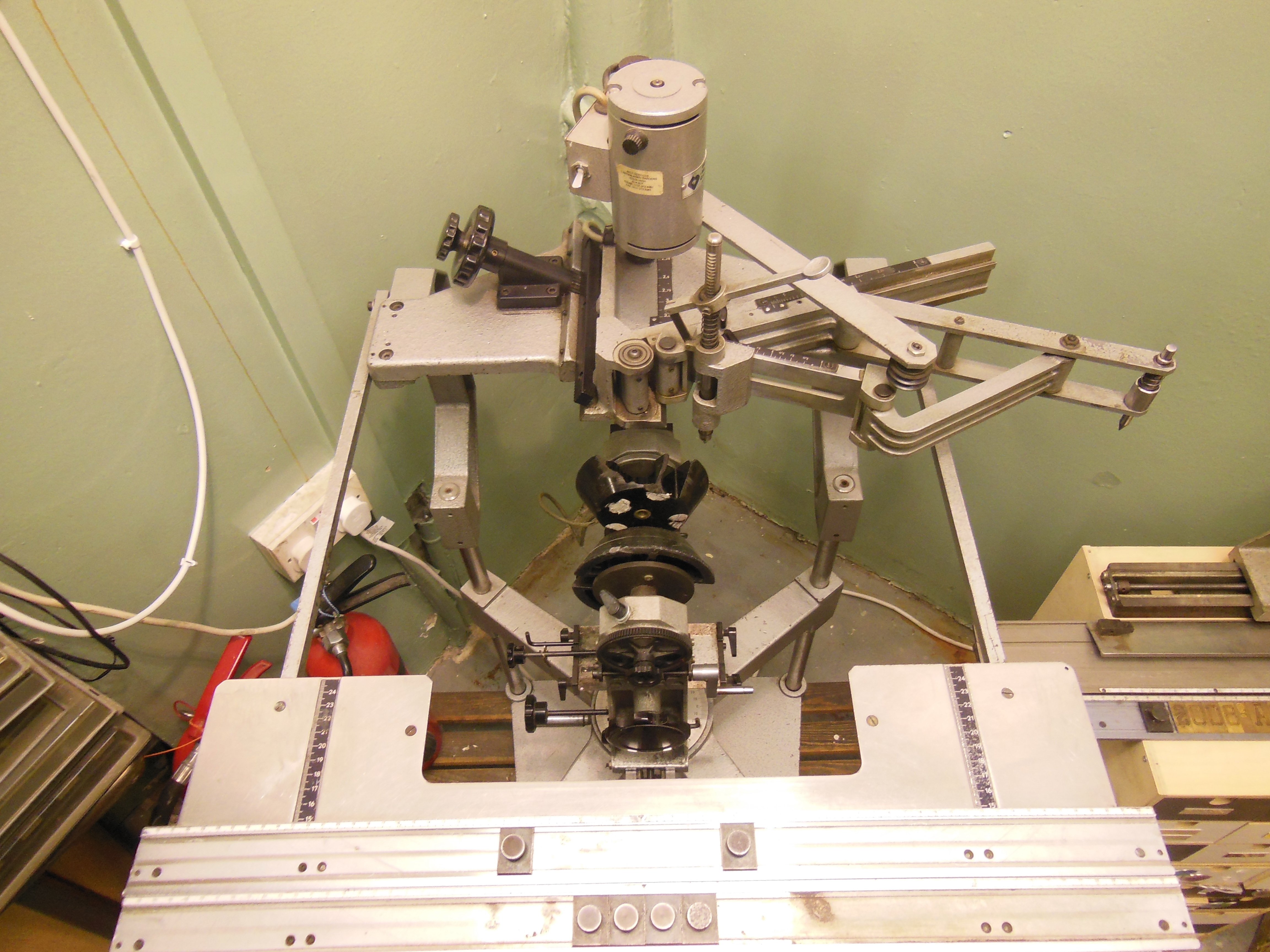 A Gravograph pantograph engraving machine in alpha trophies workshop in leith