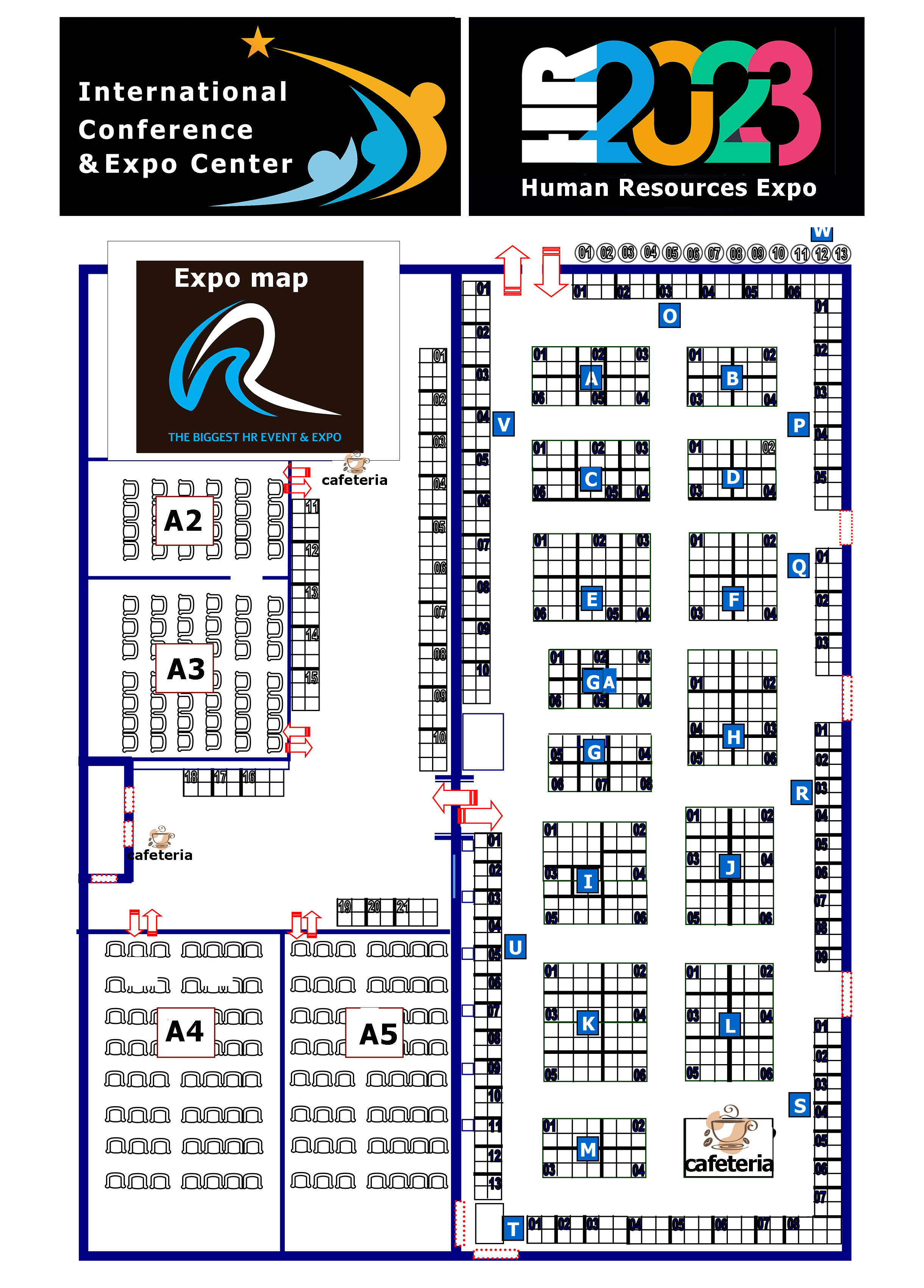 The booths map in the Conference hall The International Conference