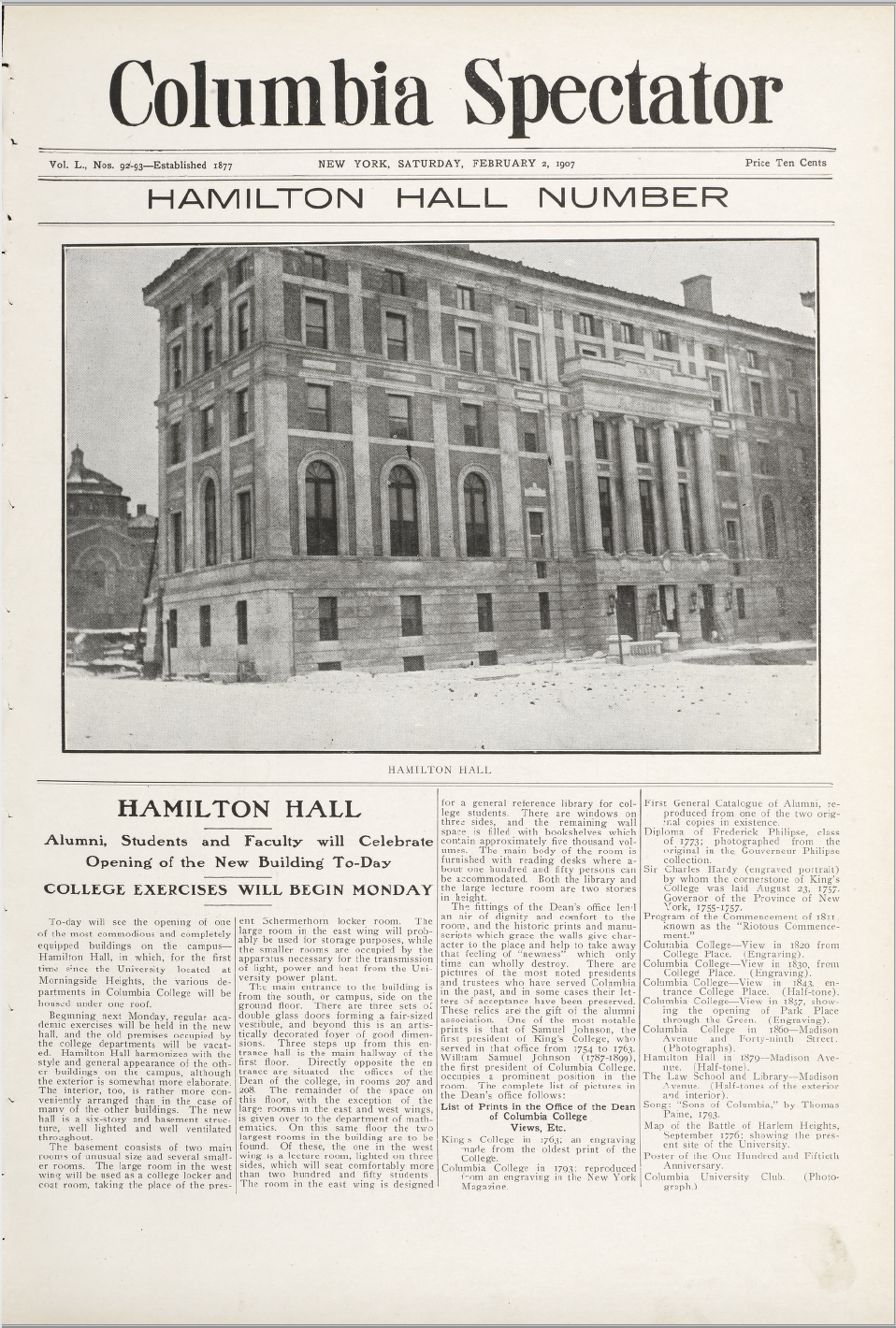 Hamilton Hall - Columbia University Historical Justice Initiative
