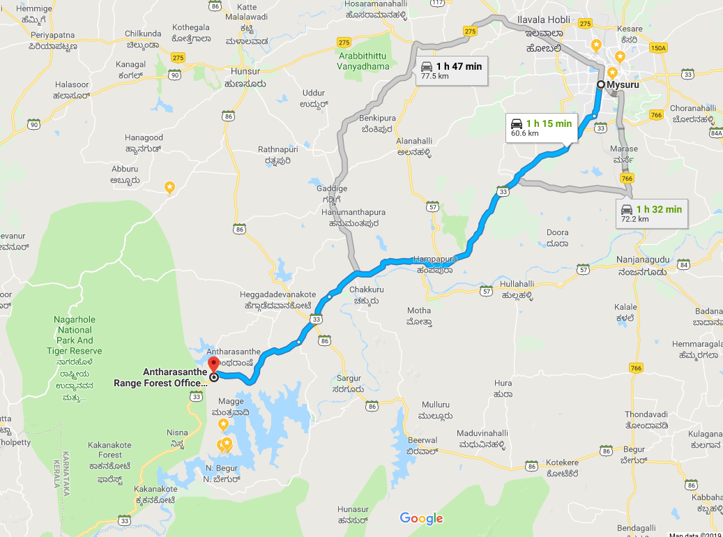 Kabini River Flow Map Nagarhole(Kabini) National Park - Persistent Trekkers