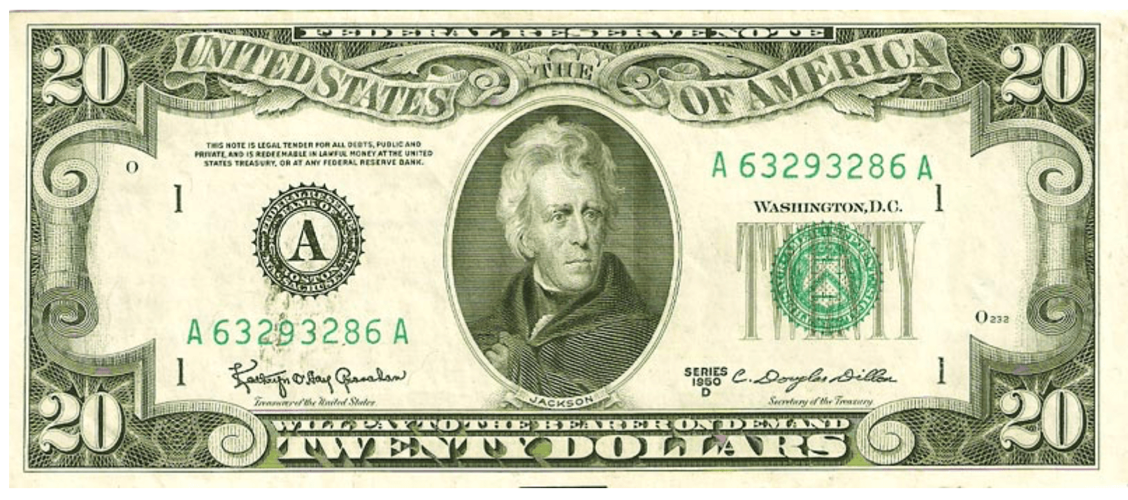20 Dollar Federal Reserve Note