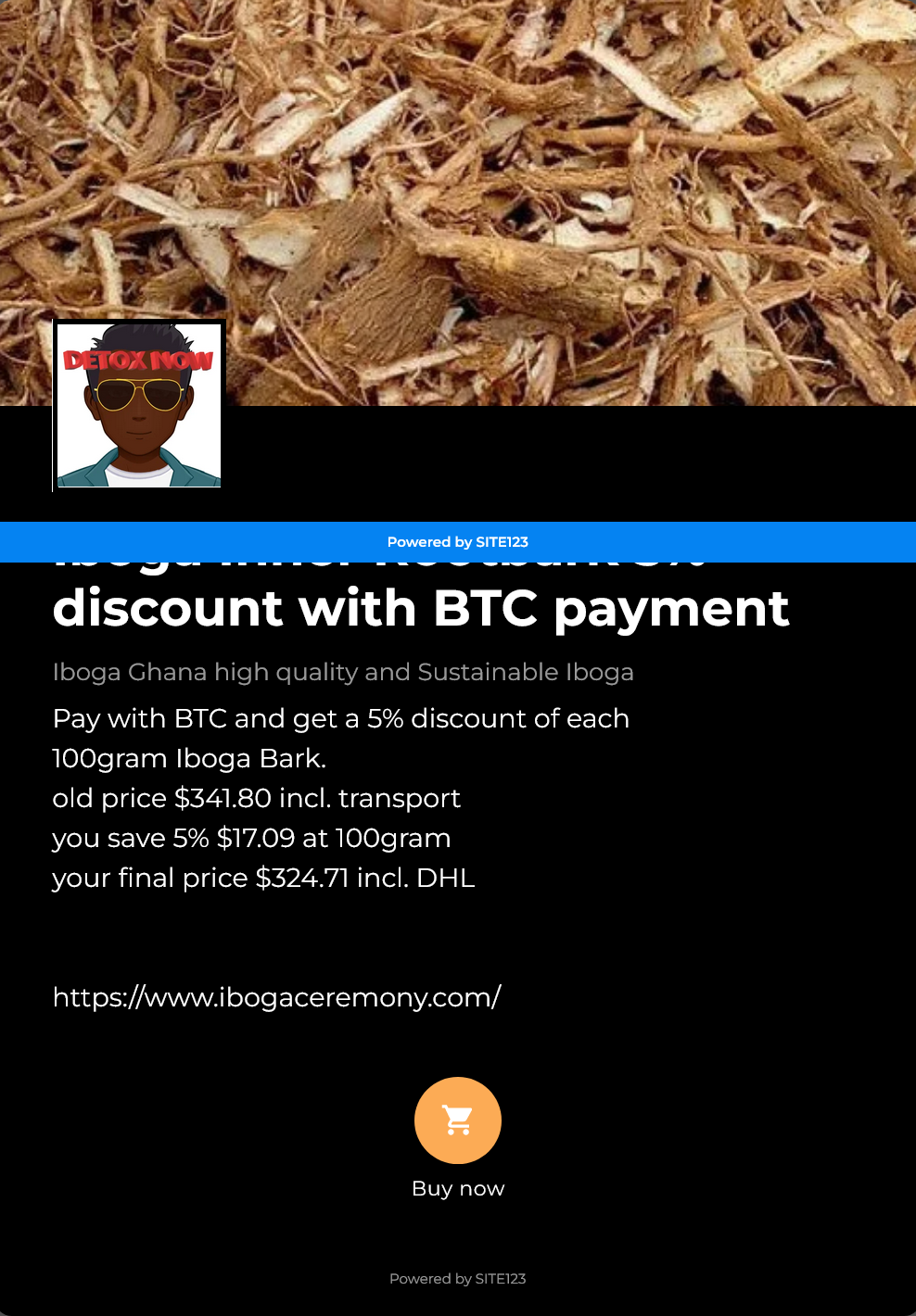 Iboga Inner Rootbark 5% discount with BTC payment