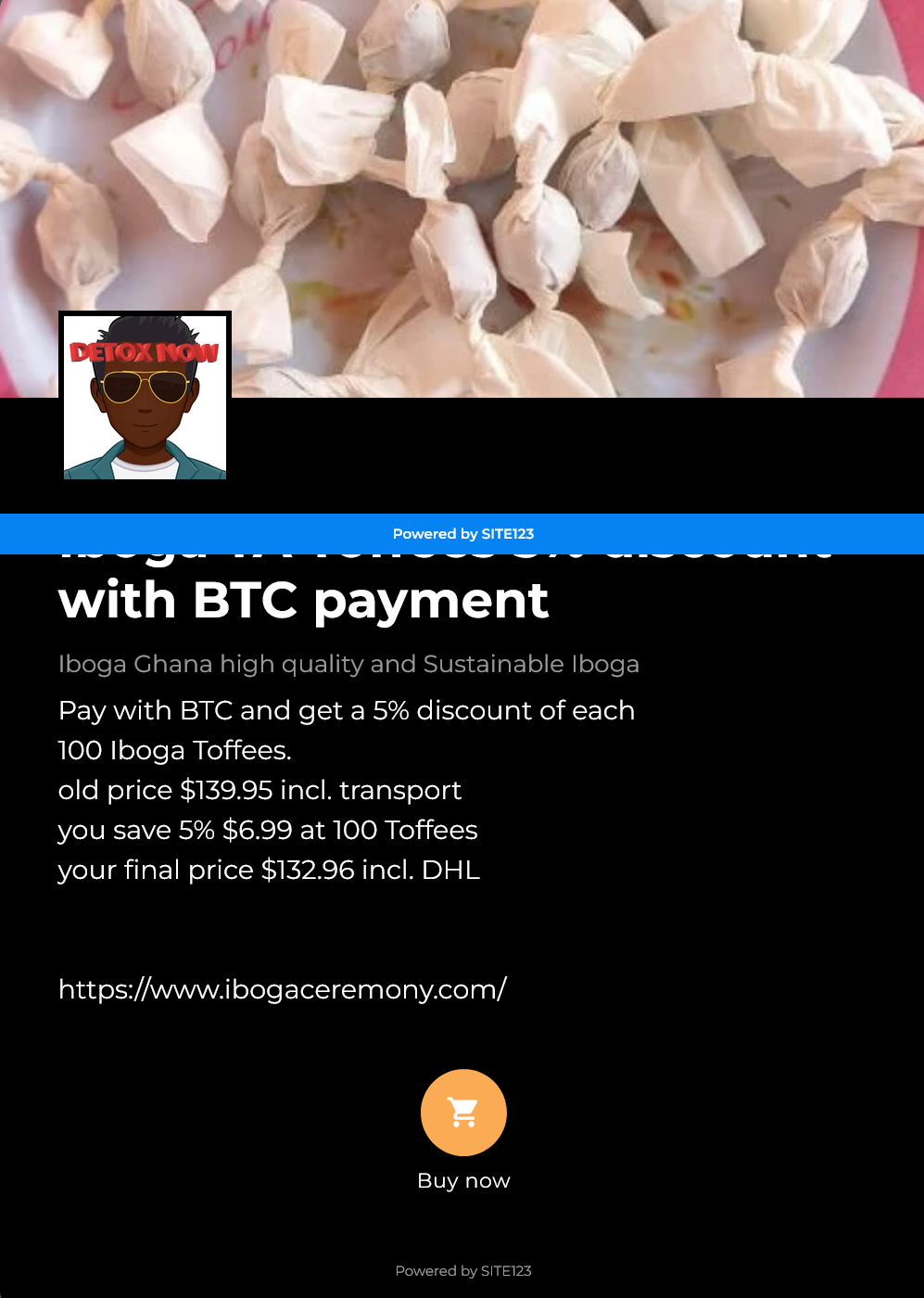 Iboga TA Toffees 5% discount with BTC payment