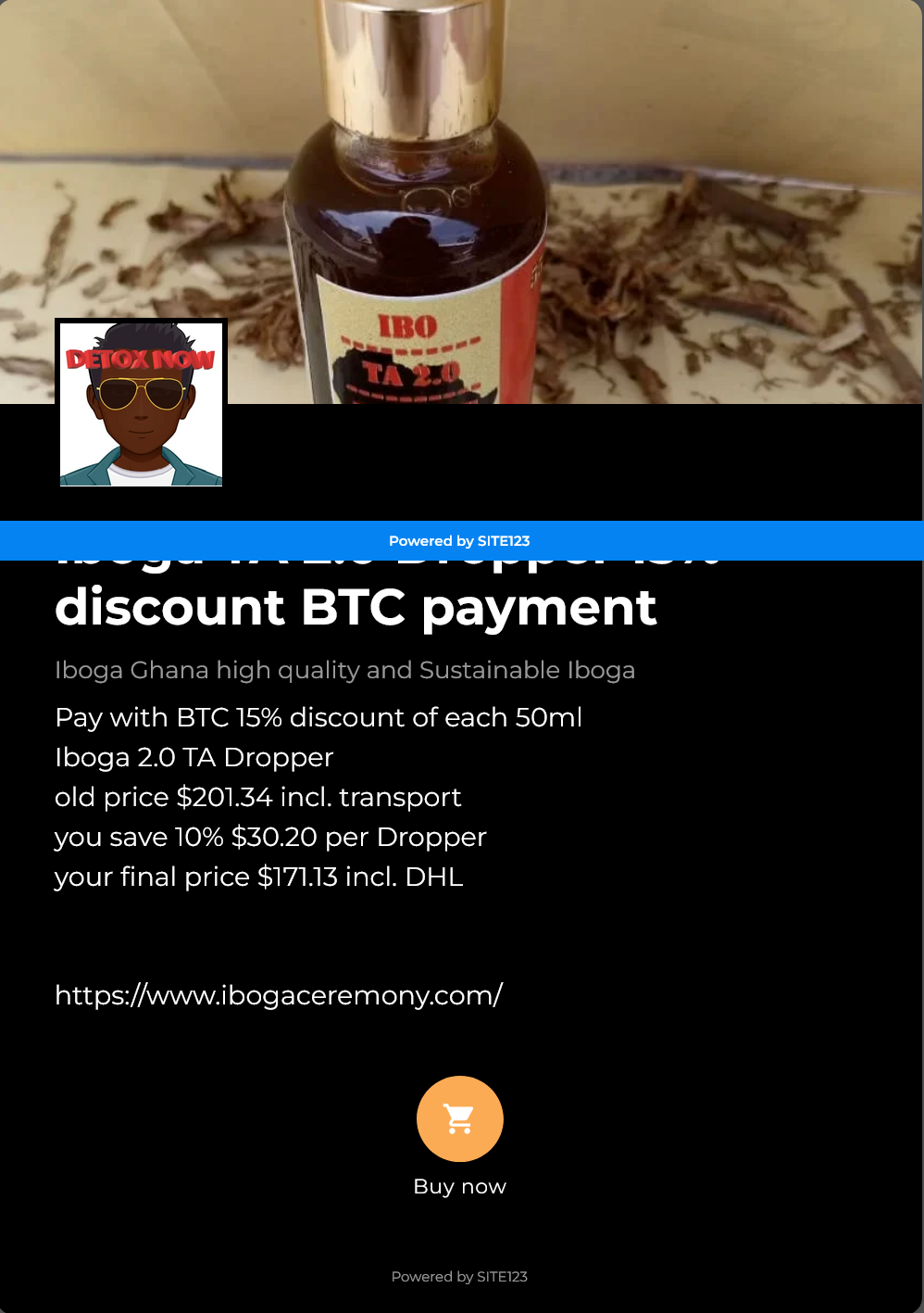 Iboga TA 2.0 Dropper 15% discount BTC payment