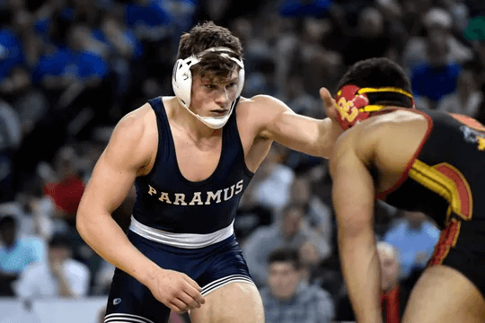 Kyle Jacob of Paramus wrestled in the 195-pound final at the 2019 NJSIAA wrestling tournament.