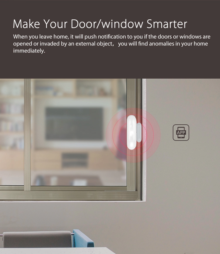 Home Alarm Accessories Tuya Smart App Wireless Wifi Door Window Sensor Detector
