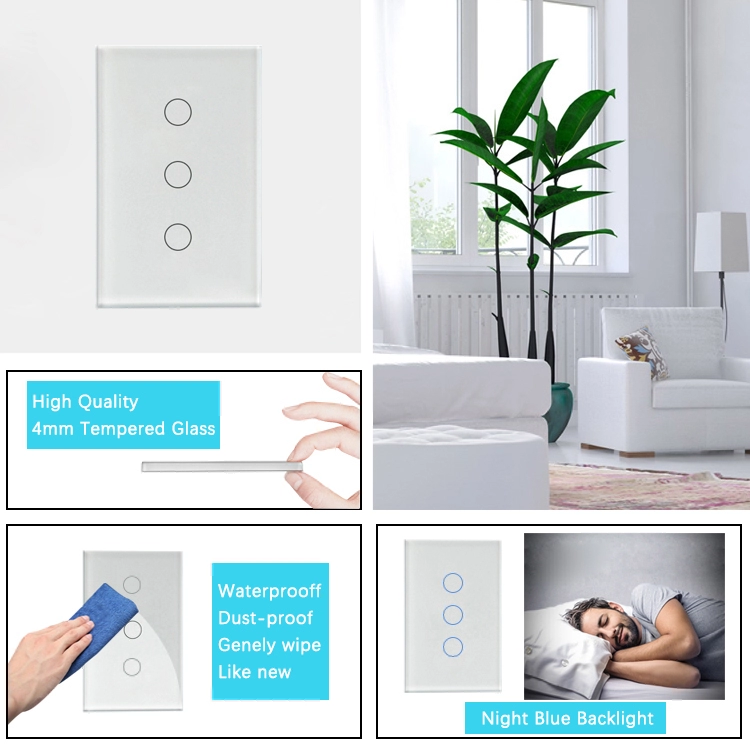 Updated Version WIFI Wireless Control Remote Smart Wall Light Switch Support for Multiple Control Modes