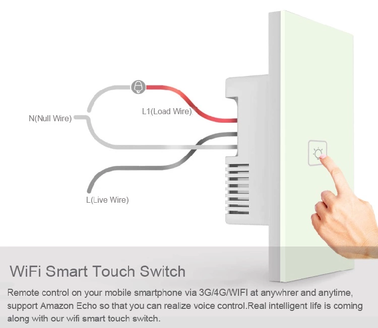 AU/US Standard 3 gang 1 way wifi power switch for lighting smart home