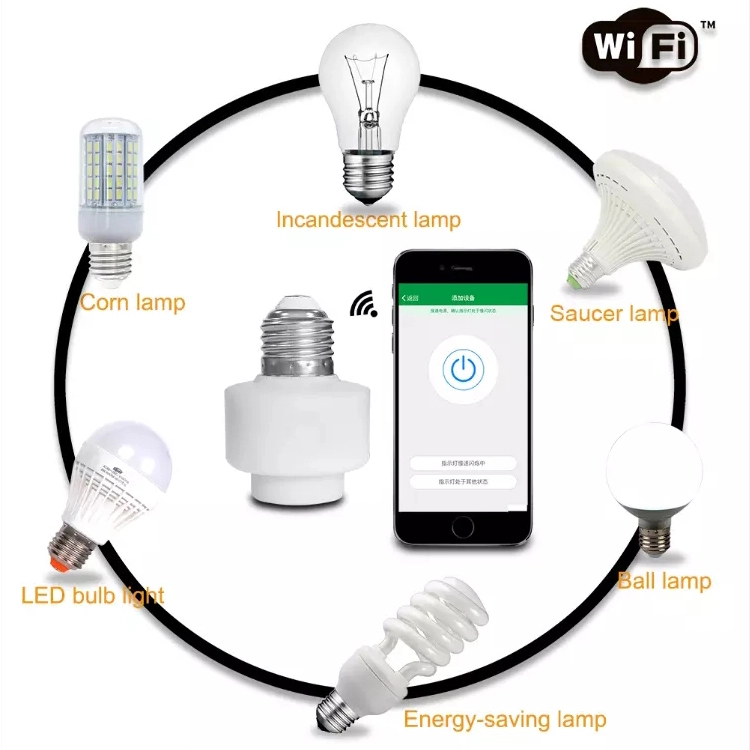 WIFI Wireless Remote E27 Plastic Lamp Holder for Office Building Smart Lighting System