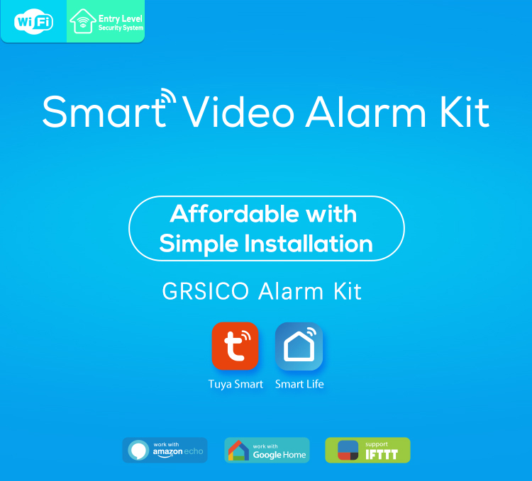 Tuya Smart Home Automation Security Alarm System Smart Sensors and Sirens Kit support Alexa and Google Home