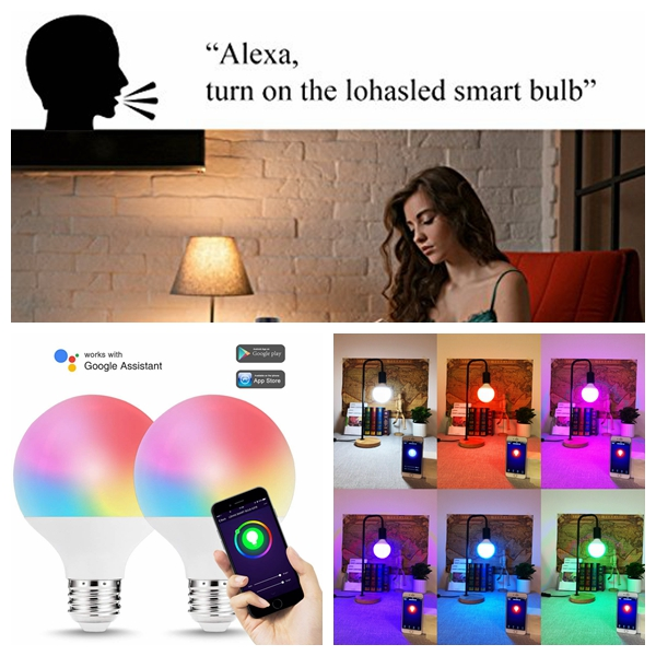 Globe Wifi Bulb 9W G25 RGBW Tuya Smart Led Bulb Light Compatible with Alexa Google Home