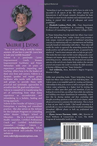 Back cover of book with biography of Valerie J. Lyons and testimonials