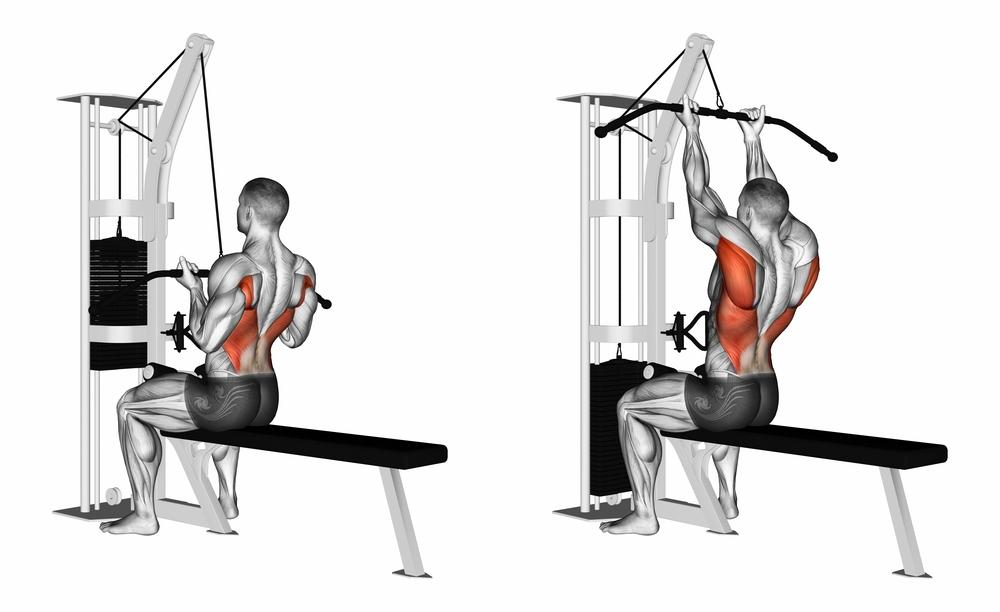 3D Illustration of man performing lose grip pull down 
