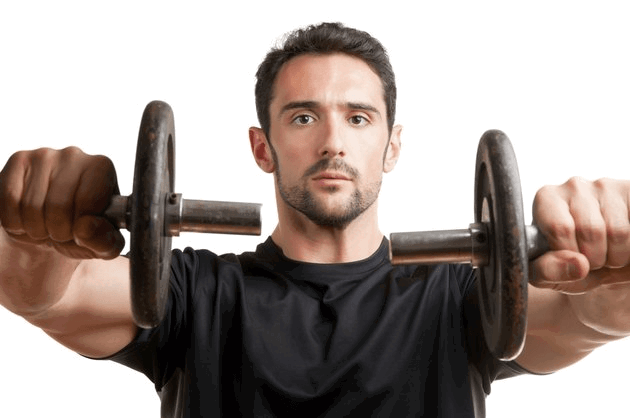 Man Working Out With Dumbbels