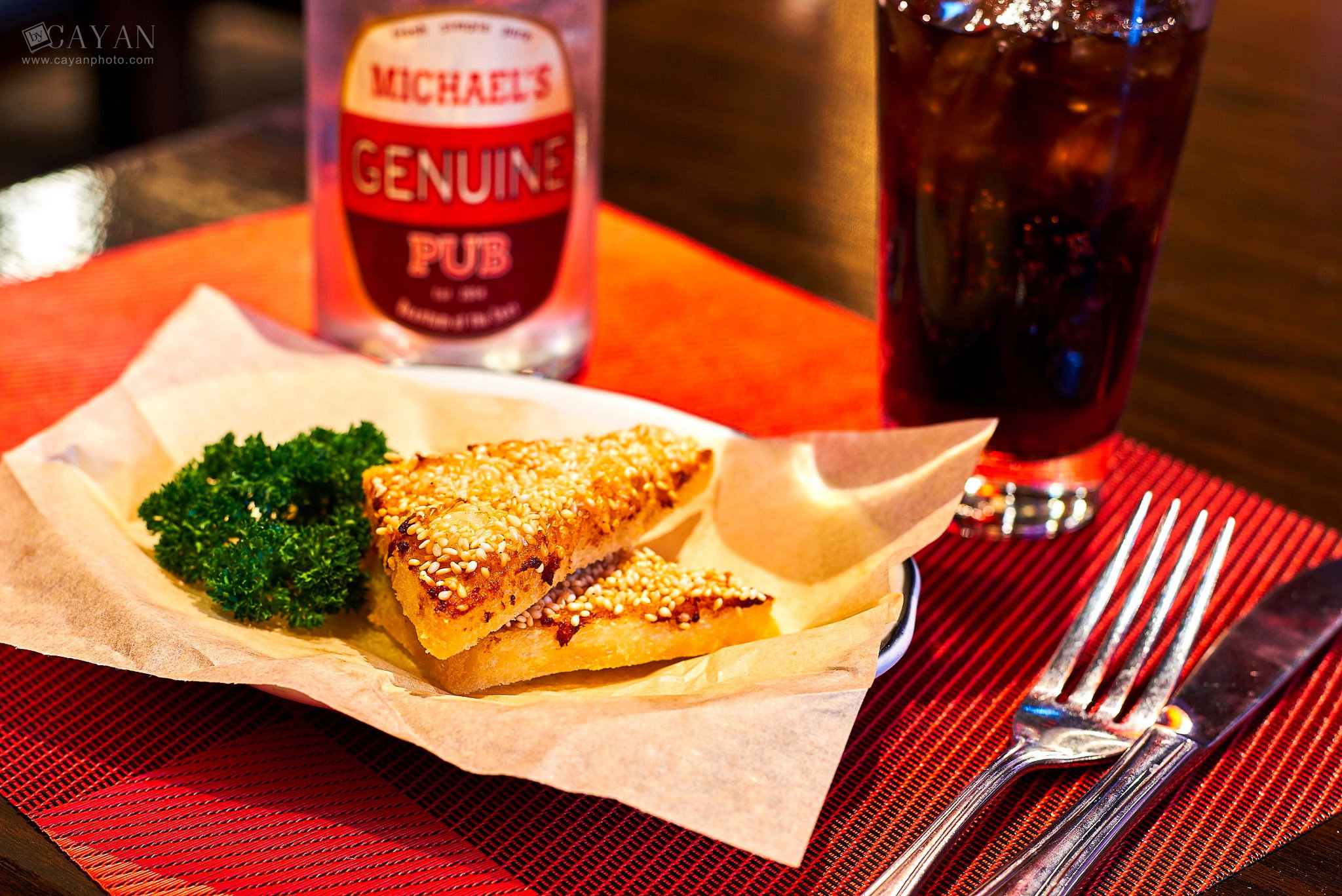 Material for catalogue, menu and promotion of Michael's PUB