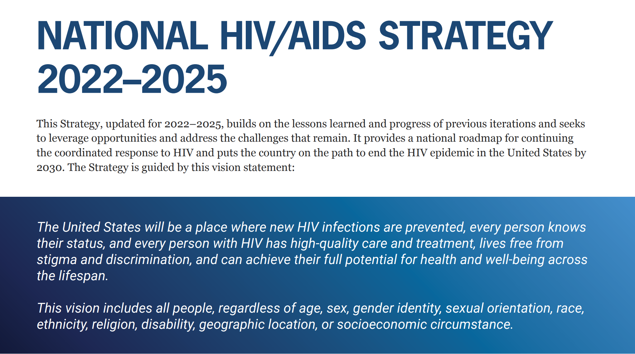 National HIV/AIDS Strategy (2022-2025) - Newark EMA HIV Health Services Planning Council