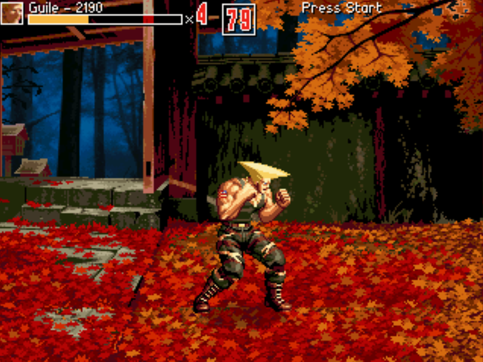 guile autumn battle on red leaves