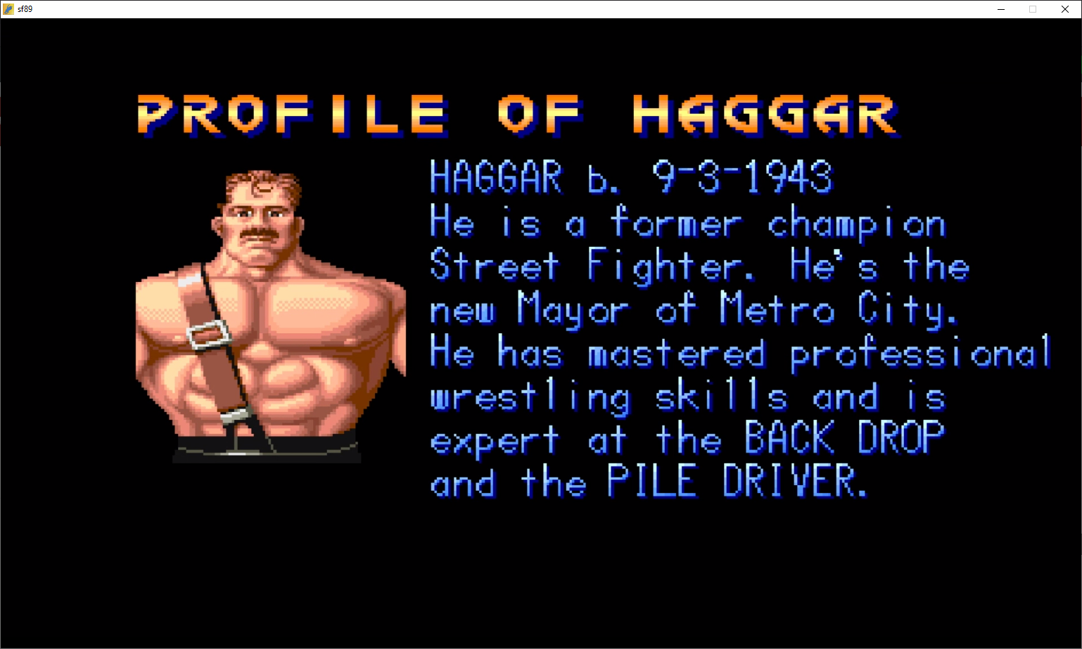 the profile of Haggar