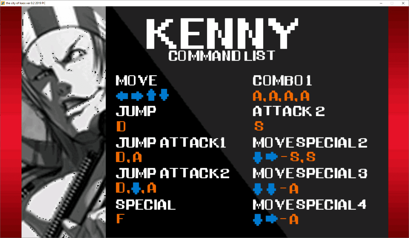 Kenny-city of kaos-command-linst