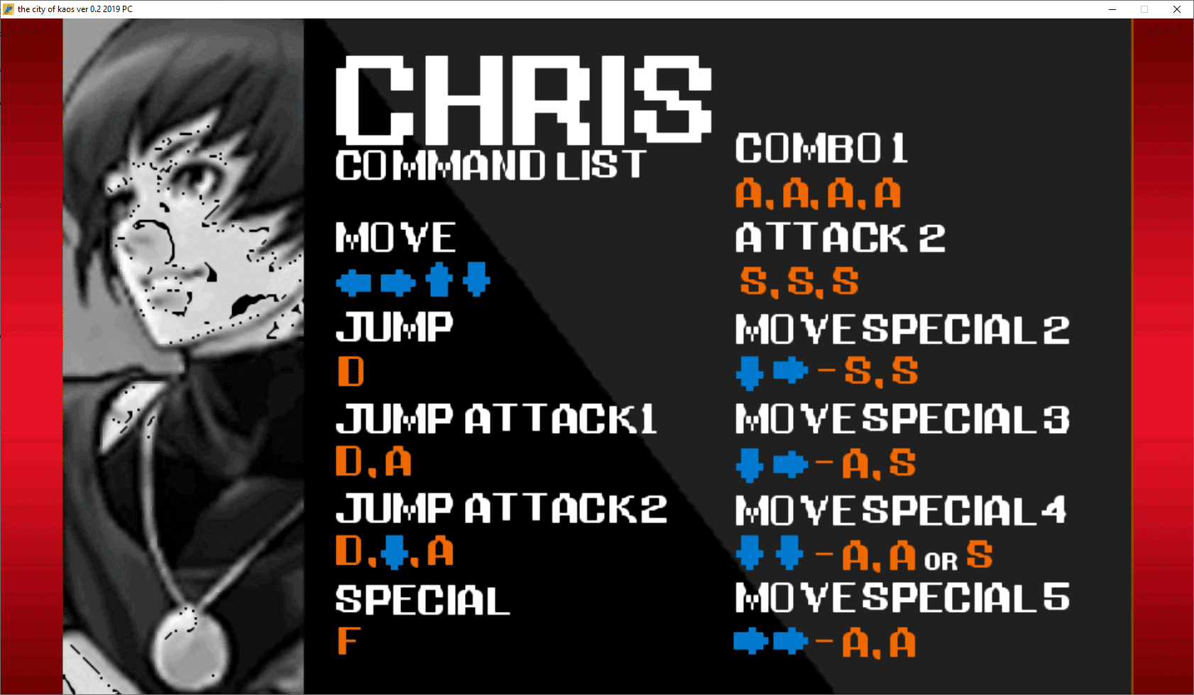 chris' command-list-city of kaos
