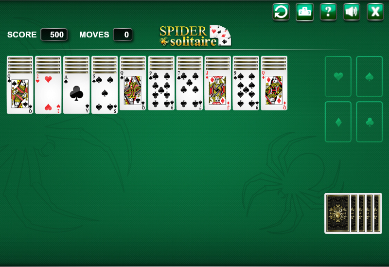 Spider Solitaire html5 card game for online gamming