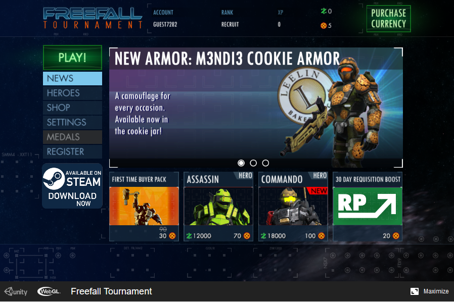 Freefall Tournament MMO