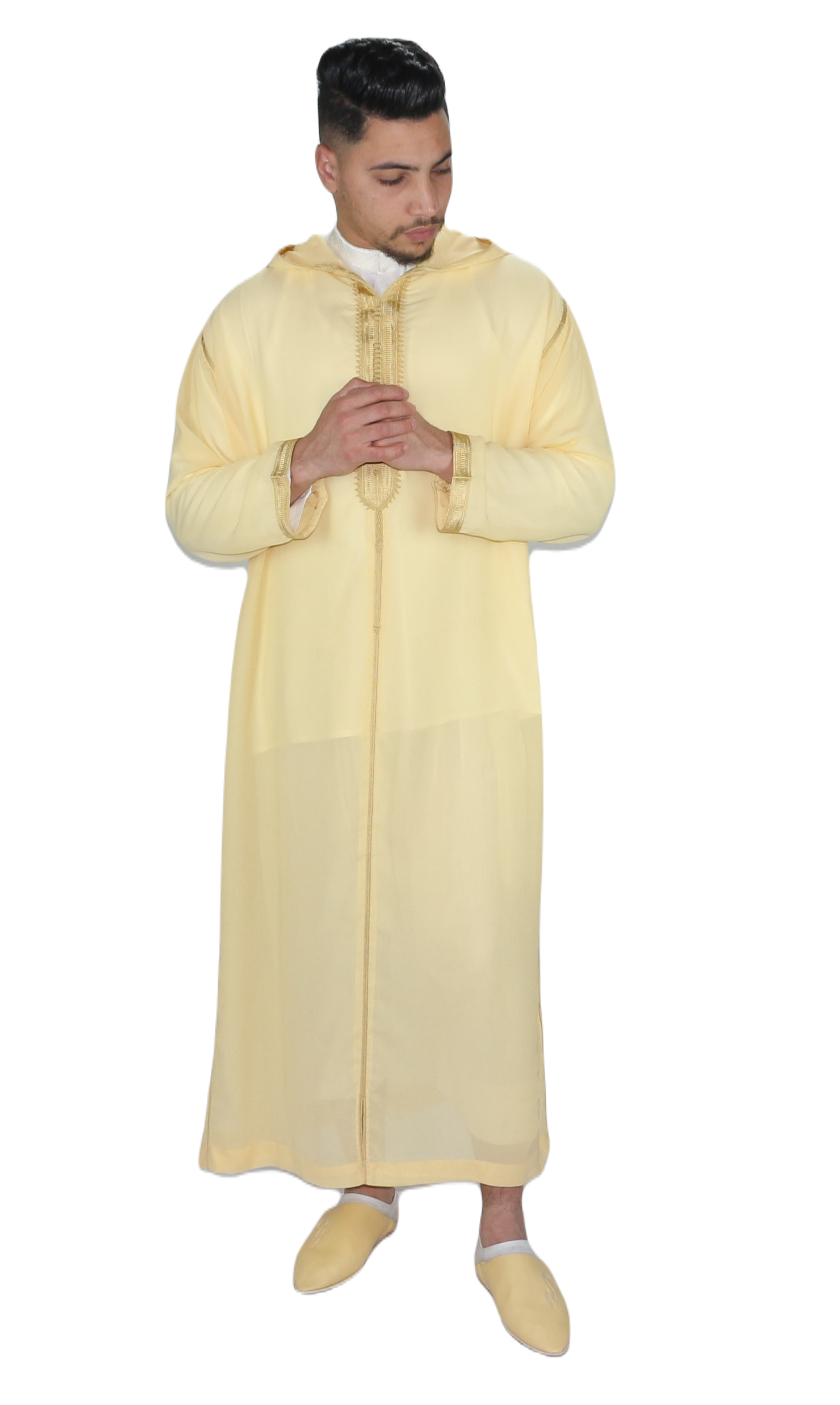 Sousdi Djellaba Marocaine Homme Black Hooded Djellaba (Transparent