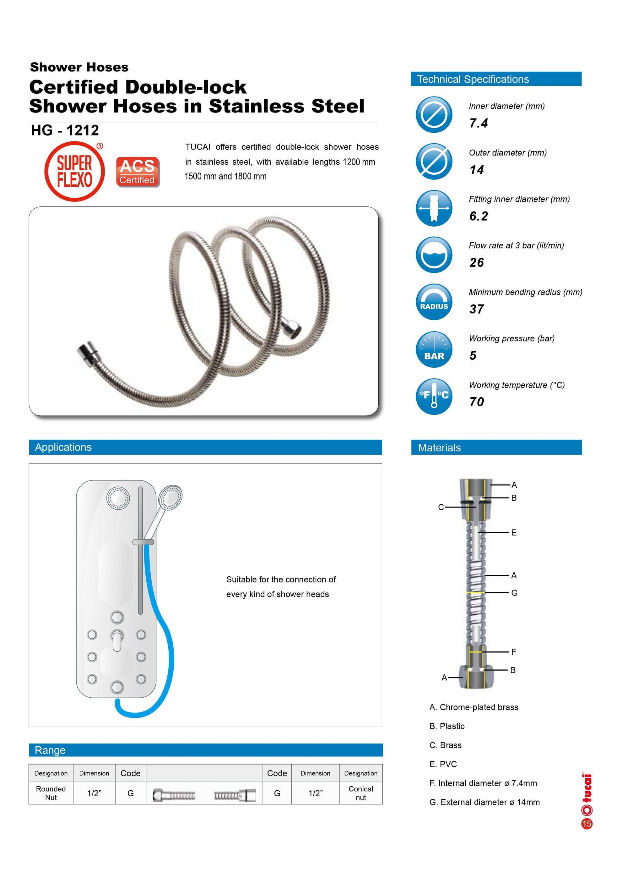 Tucai - Shower hose : Raniyo (Pvt) Ltd