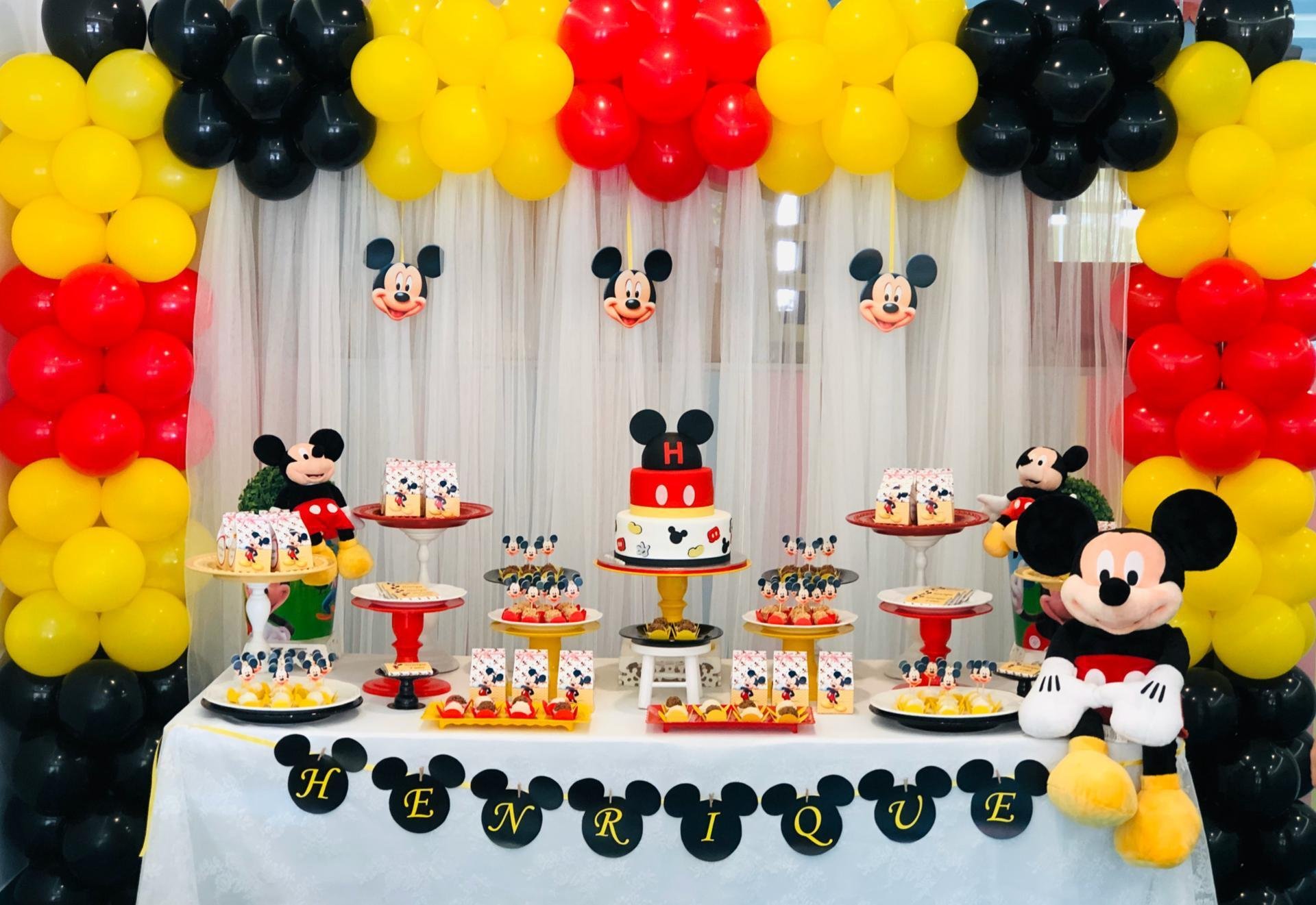 Decoração de festa infantil tema Mickey Mouse