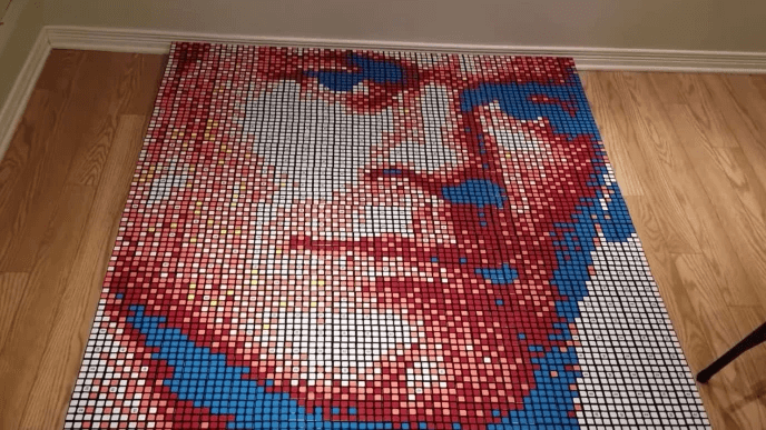 John Cena Rubik's Cube portrait