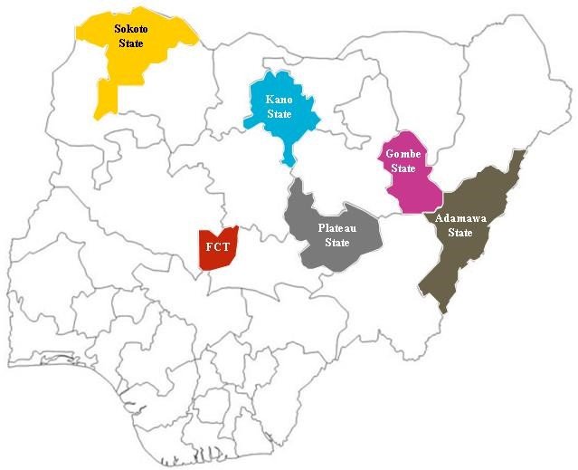 Map of states in Nigeria visited as part of the SIGMA research