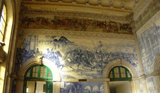 Gare-ferroviaire-sao-Bento-Porto-fresque-murale-peinte-main