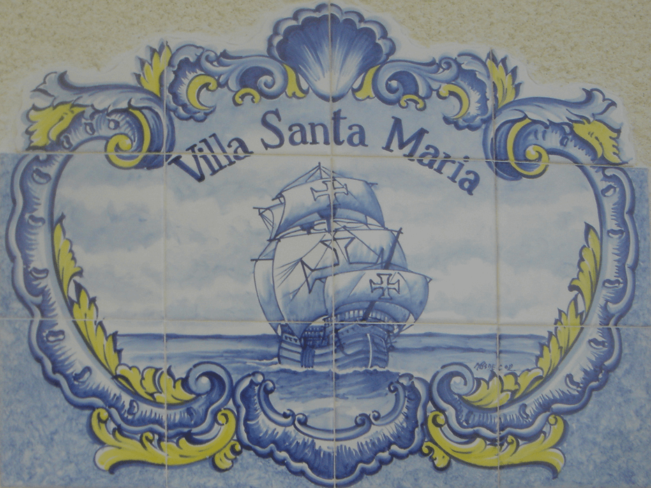 Panneau mural peinte sur faience-Thème Mer, Caravelle
