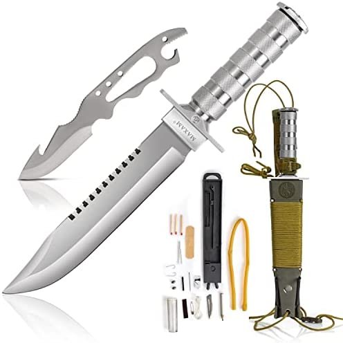 Maxam's 12-piece Survival Knife with compass and fire starter best knife for survival