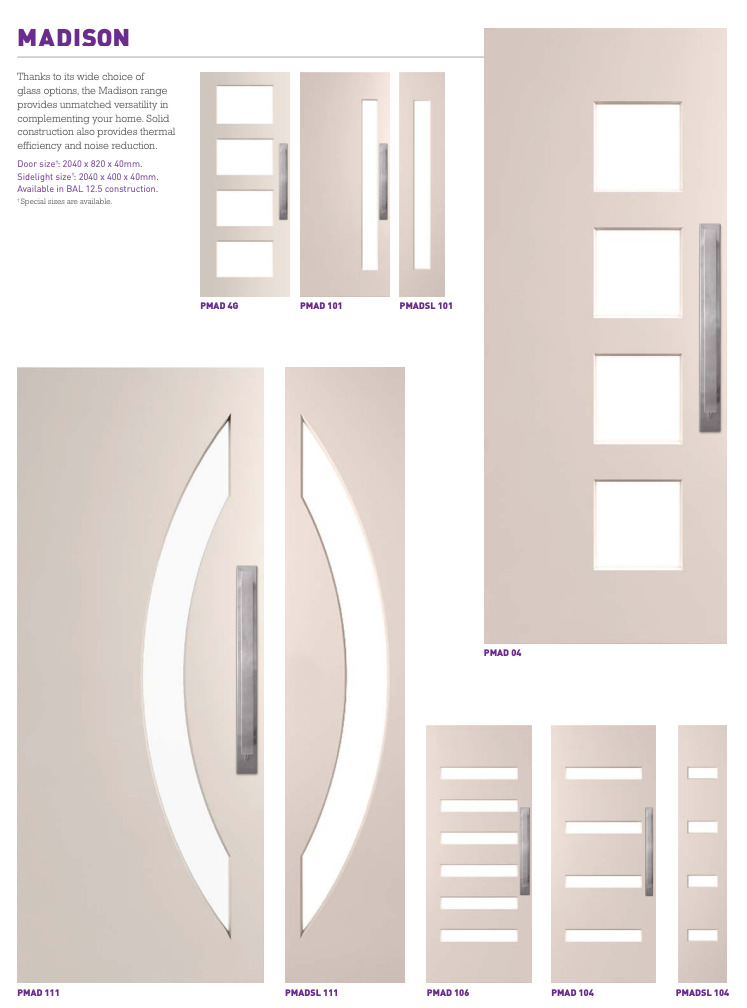 आंतरिक और बाहरी डिज़ाइनर दरवाजे, मानक प्राइम वाले दरवाजे