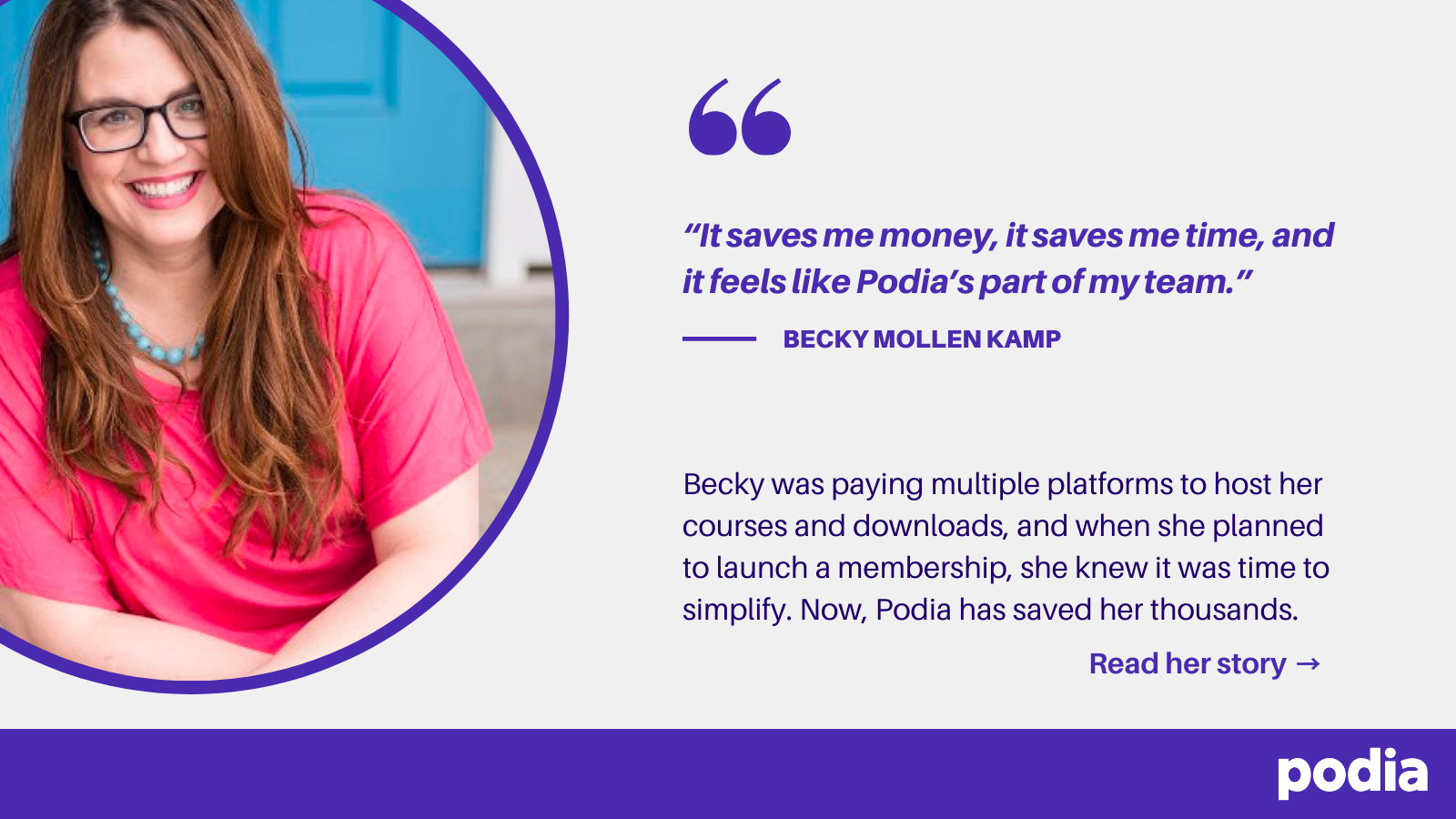 Podia puts your website, digital products, and community in one platform that’s easy to use.
