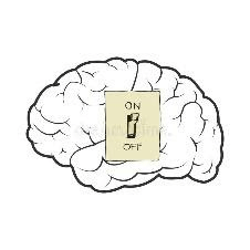 Vector illustration of a switch that turns on and off the brains.  vector illustration