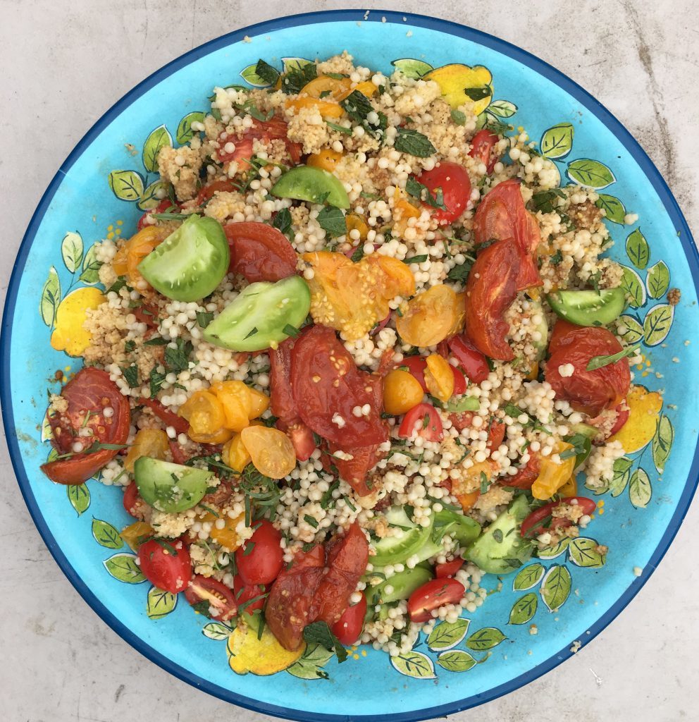 Tomato dish with Israeli couscous